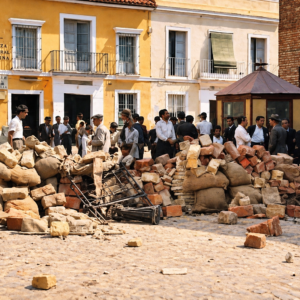Barricadas durante la Guerra Civil en Sevilla en 1936